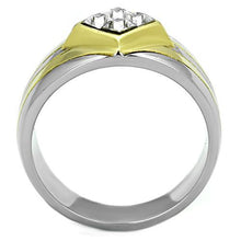 Load image into Gallery viewer, TK1610 - Two-Tone IP Gold (Ion Plating) Stainless Steel Ring with Top Grade Crystal  in Clear