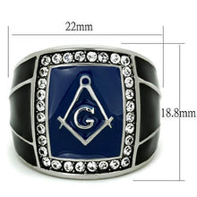 Load image into Gallery viewer, TK1612 - High polished (no plating) Stainless Steel Ring with Top Grade Crystal  in Clear