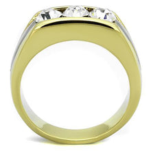 Load image into Gallery viewer, TK1615 - Two-Tone IP Gold (Ion Plating) Stainless Steel Ring with Top Grade Crystal  in Clear