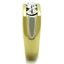 Load image into Gallery viewer, TK1615 - Two-Tone IP Gold (Ion Plating) Stainless Steel Ring with Top Grade Crystal  in Clear