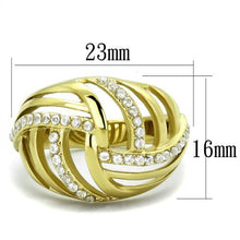 Load image into Gallery viewer, TK1627 - IP Gold(Ion Plating) Stainless Steel Ring with AAA Grade CZ  in Clear