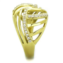 Load image into Gallery viewer, TK1627 - IP Gold(Ion Plating) Stainless Steel Ring with AAA Grade CZ  in Clear