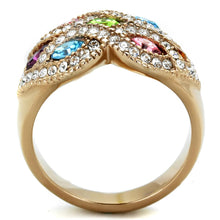 Load image into Gallery viewer, TK1632 - IP Rose Gold(Ion Plating) Stainless Steel Ring with Top Grade Crystal  in Multi Color