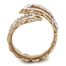 Load image into Gallery viewer, TK1633 - IP Rose Gold(Ion Plating) Stainless Steel Ring with AAA Grade CZ  in Clear