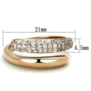 TK1634 - IP Rose Gold(Ion Plating) Stainless Steel Ring with AAA Grade CZ  in Clear