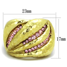 Load image into Gallery viewer, TK1638 - IP Gold(Ion Plating) Stainless Steel Ring with Top Grade Crystal  in Light Rose