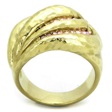 Load image into Gallery viewer, TK1638 - IP Gold(Ion Plating) Stainless Steel Ring with Top Grade Crystal  in Light Rose