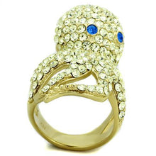 Load image into Gallery viewer, TK1640 - IP Gold(Ion Plating) Stainless Steel Ring with Top Grade Crystal  in Multi Color