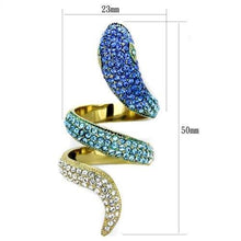 Load image into Gallery viewer, TK1641 - IP Gold(Ion Plating) Stainless Steel Ring with Top Grade Crystal  in Multi Color