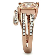 Load image into Gallery viewer, TK1665 - IP Rose Gold(Ion Plating) Stainless Steel Ring with AAA Grade CZ  in Champagne