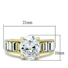 Load image into Gallery viewer, TK1675 - IP Gold(Ion Plating) Stainless Steel Ring with AAA Grade CZ  in Clear