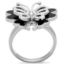 Load image into Gallery viewer, TK1676 - High polished (no plating) Stainless Steel Ring with Top Grade Crystal  in Clear