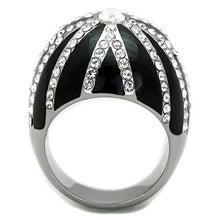 Load image into Gallery viewer, TK1679 - High polished (no plating) Stainless Steel Ring with Top Grade Crystal  in Clear