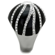 Load image into Gallery viewer, TK1679 - High polished (no plating) Stainless Steel Ring with Top Grade Crystal  in Clear