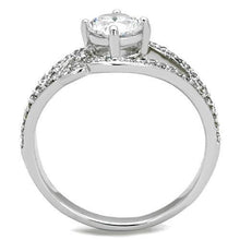 Load image into Gallery viewer, TK1681 - High polished (no plating) Stainless Steel Ring with AAA Grade CZ  in Clear