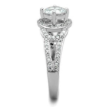 Load image into Gallery viewer, TK1681 - High polished (no plating) Stainless Steel Ring with AAA Grade CZ  in Clear