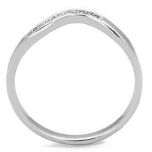 Load image into Gallery viewer, TK1682 - High polished (no plating) Stainless Steel Ring with AAA Grade CZ  in Clear