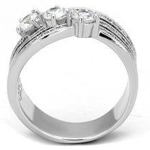 Load image into Gallery viewer, TK1683 - High polished (no plating) Stainless Steel Ring with AAA Grade CZ  in Clear