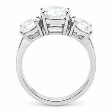 Load image into Gallery viewer, TK168 - High polished (no plating) Stainless Steel Ring with AAA Grade CZ  in Clear