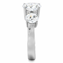 Load image into Gallery viewer, TK168 - High polished (no plating) Stainless Steel Ring with AAA Grade CZ  in Clear