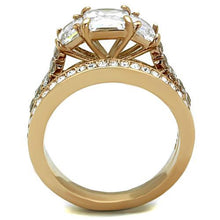 Load image into Gallery viewer, TK1690 - IP Rose Gold(Ion Plating) Stainless Steel Ring with AAA Grade CZ  in Clear