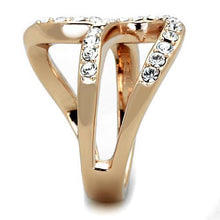 Load image into Gallery viewer, TK1695 - IP Rose Gold(Ion Plating) Stainless Steel Ring with Top Grade Crystal  in Clear