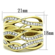 Load image into Gallery viewer, TK1699 - Two-Tone IP Gold (Ion Plating) Stainless Steel Ring with AAA Grade CZ  in Clear