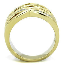 Load image into Gallery viewer, TK1699 - Two-Tone IP Gold (Ion Plating) Stainless Steel Ring with AAA Grade CZ  in Clear