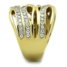 Load image into Gallery viewer, TK1699 - Two-Tone IP Gold (Ion Plating) Stainless Steel Ring with AAA Grade CZ  in Clear