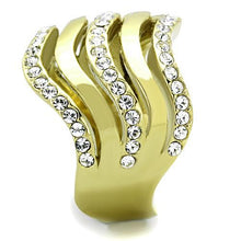 Load image into Gallery viewer, TK1700 - IP Gold(Ion Plating) Stainless Steel Ring with Top Grade Crystal  in Clear