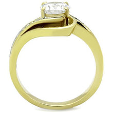 Load image into Gallery viewer, TK1701 - Two-Tone IP Gold (Ion Plating) Stainless Steel Ring with AAA Grade CZ  in Clear