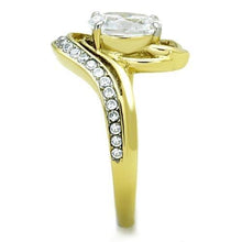 Load image into Gallery viewer, TK1703 - Two-Tone IP Gold (Ion Plating) Stainless Steel Ring with AAA Grade CZ  in Clear