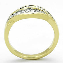 Load image into Gallery viewer, TK1704 - Two-Tone IP Gold (Ion Plating) Stainless Steel Ring with Top Grade Crystal  in Clear