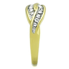 Load image into Gallery viewer, TK1704 - Two-Tone IP Gold (Ion Plating) Stainless Steel Ring with Top Grade Crystal  in Clear