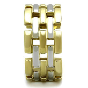 TK1705 - Two-Tone IP Gold (Ion Plating) Stainless Steel Ring with No Stone