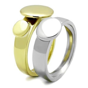 TK1706 - Two-Tone IP Gold (Ion Plating) Stainless Steel Ring with No Stone