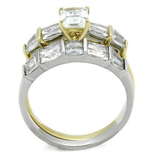 Load image into Gallery viewer, TK1708 - Two-Tone IP Gold (Ion Plating) Stainless Steel Ring with AAA Grade CZ  in Clear