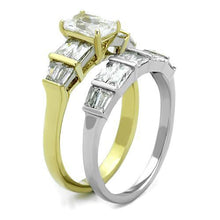 Load image into Gallery viewer, TK1708 - Two-Tone IP Gold (Ion Plating) Stainless Steel Ring with AAA Grade CZ  in Clear