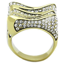 Load image into Gallery viewer, TK1709 - IP Gold(Ion Plating) Stainless Steel Ring with Top Grade Crystal  in Clear