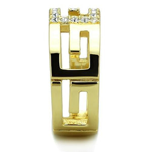 TK1712 - IP Gold(Ion Plating) Stainless Steel Ring with Top Grade Crystal  in Clear