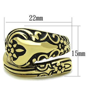 TK1713 - IP Gold(Ion Plating) Stainless Steel Ring with Epoxy  in Jet