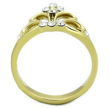 Load image into Gallery viewer, TK1716 - IP Gold(Ion Plating) Stainless Steel Ring with Top Grade Crystal  in Clear