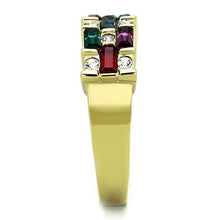 Load image into Gallery viewer, TK1719 - IP Gold(Ion Plating) Stainless Steel Ring with Top Grade Crystal  in Multi Color