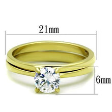 Load image into Gallery viewer, TK1721 - IP Gold(Ion Plating) Stainless Steel Ring with AAA Grade CZ  in Clear