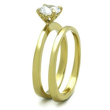 Load image into Gallery viewer, TK1721 - IP Gold(Ion Plating) Stainless Steel Ring with AAA Grade CZ  in Clear