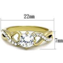 Load image into Gallery viewer, TK1722 - IP Gold(Ion Plating) Stainless Steel Ring with AAA Grade CZ  in Clear