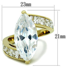 Load image into Gallery viewer, TK1723 - IP Gold(Ion Plating) Stainless Steel Ring with AAA Grade CZ  in Clear