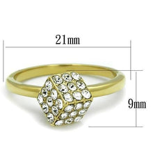 Load image into Gallery viewer, TK1725 - IP Gold(Ion Plating) Stainless Steel Ring with Top Grade Crystal  in Clear