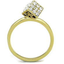 Load image into Gallery viewer, TK1725 - IP Gold(Ion Plating) Stainless Steel Ring with Top Grade Crystal  in Clear