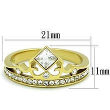 Load image into Gallery viewer, TK1727 - IP Gold(Ion Plating) Stainless Steel Ring with AAA Grade CZ  in Clear